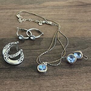 Elegant Silver and Blue Jewelry Set